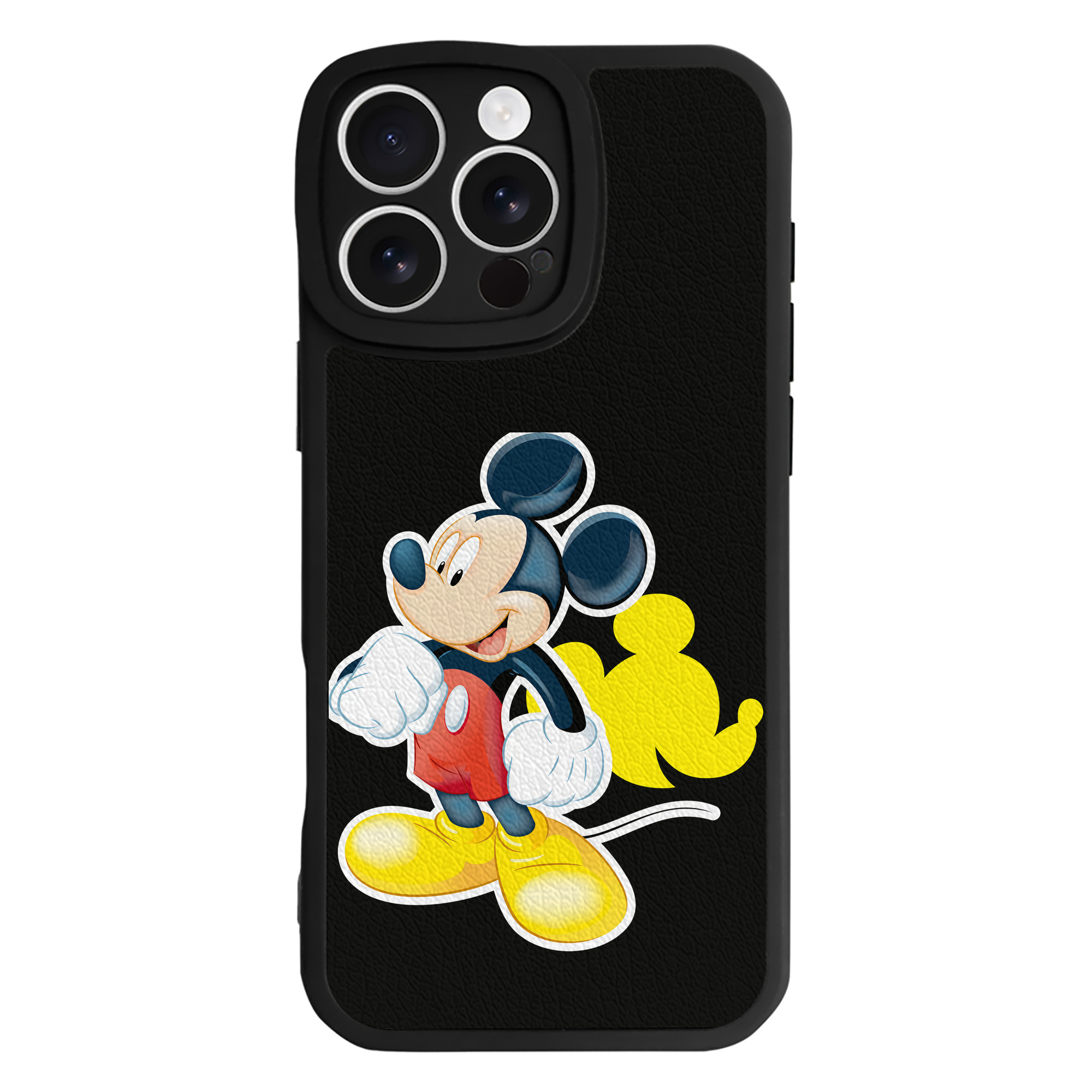 （画像用） ミッキーマウス Mickey Mouse 【iPhone 16シリーズ対応】シリコンスマホケース（レザー調） 材質：シリコン